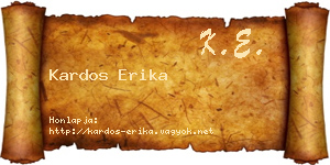 Kardos Erika névjegykártya